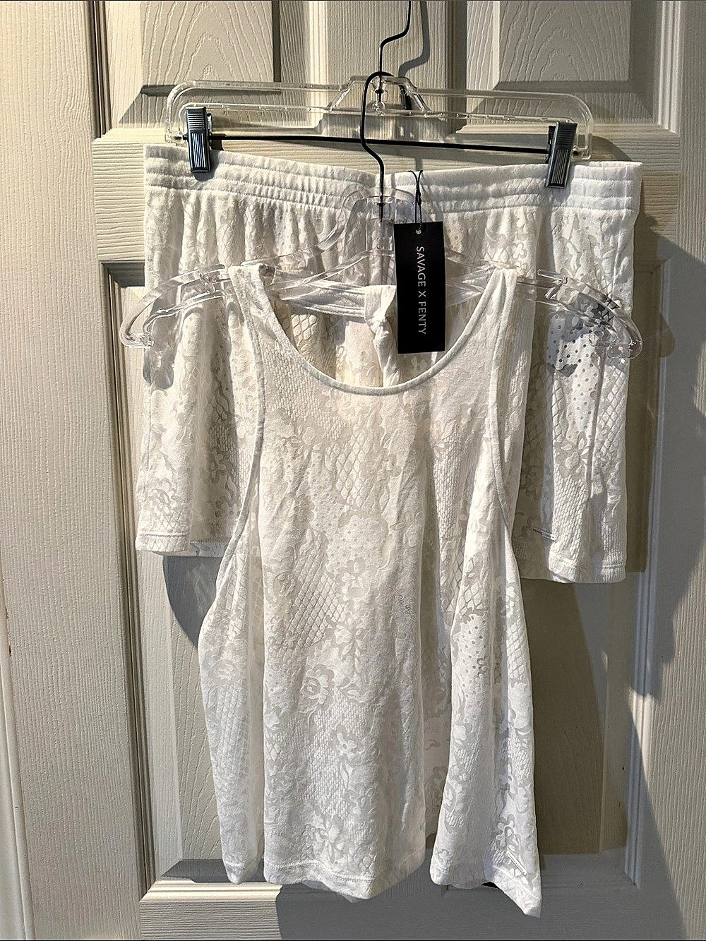 Savage X Fenty Floral Tank Top Set in White Size Medium NWT